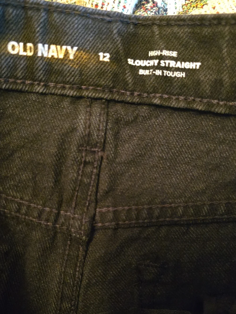 New Old Navy Girls Size 12 High-rise Slouchy Straight Built-in Tough Black Jeans